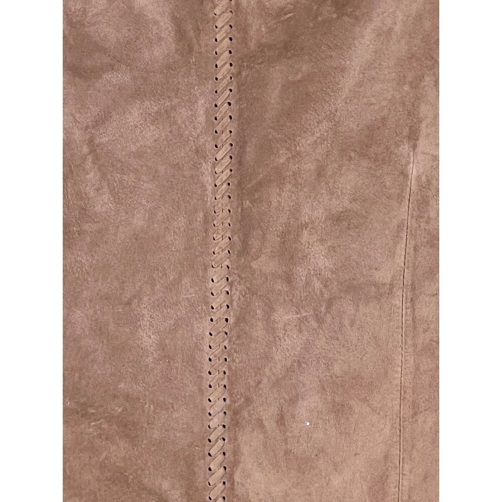 HIT P Size P Suede Leather Beige Vest Perforated Design Western Rodeo Tribal - Picture 12 of 16